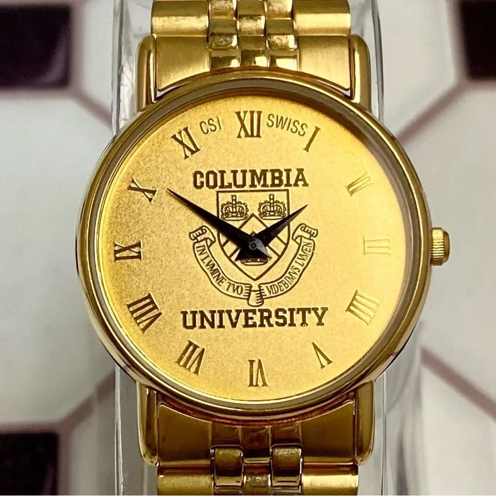 Vintage CSI Swiss Quartz Columbia University Gold-Plated Unisex Dress Watch